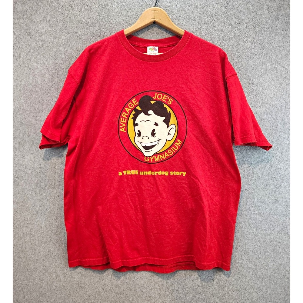 Fruit of the Loom Heavy Cotton Y2K  DodgeBall Average Joe's Red Graphic Tee XL